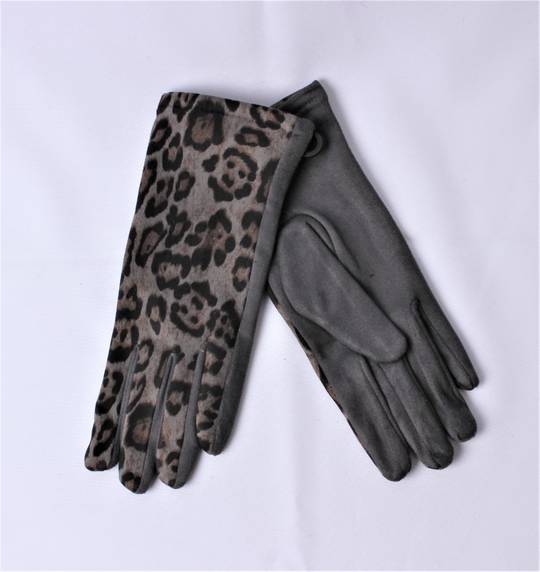 Shackelford ladies animal print glove grey Style; S/LK4853